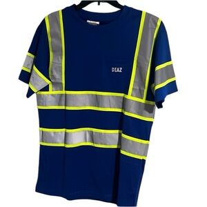 Reflective Safety Shirt Blue Mens Size Large